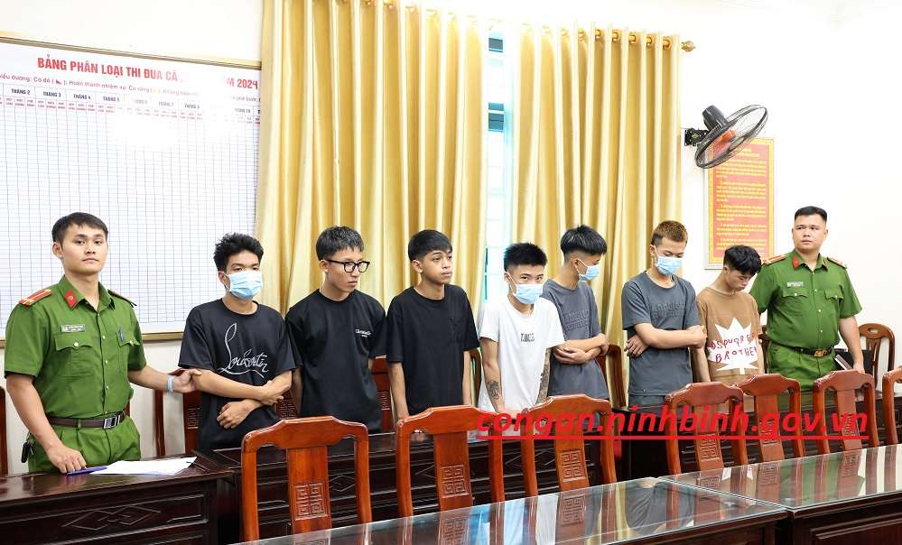 Phòng Cảnh sát hình sự Công an tỉnh triệu tập, điều tra, làm rõ nhóm thanh, thiếu niên gây rối trật tự công cộng, ghi hình, đăng lên mạng xã hội