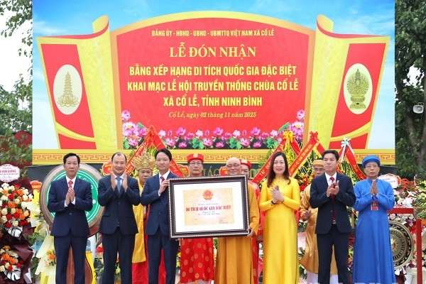 Ninh Bình đón nhận Bằng xếp hạng Di tích quốc gia đặc biệt Chùa Cổ Lễ