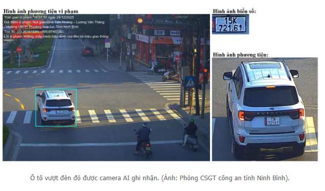 Danh sách 70 xe vi phạm được camera AI ghi ở Ninh Bình trong 9 ngày